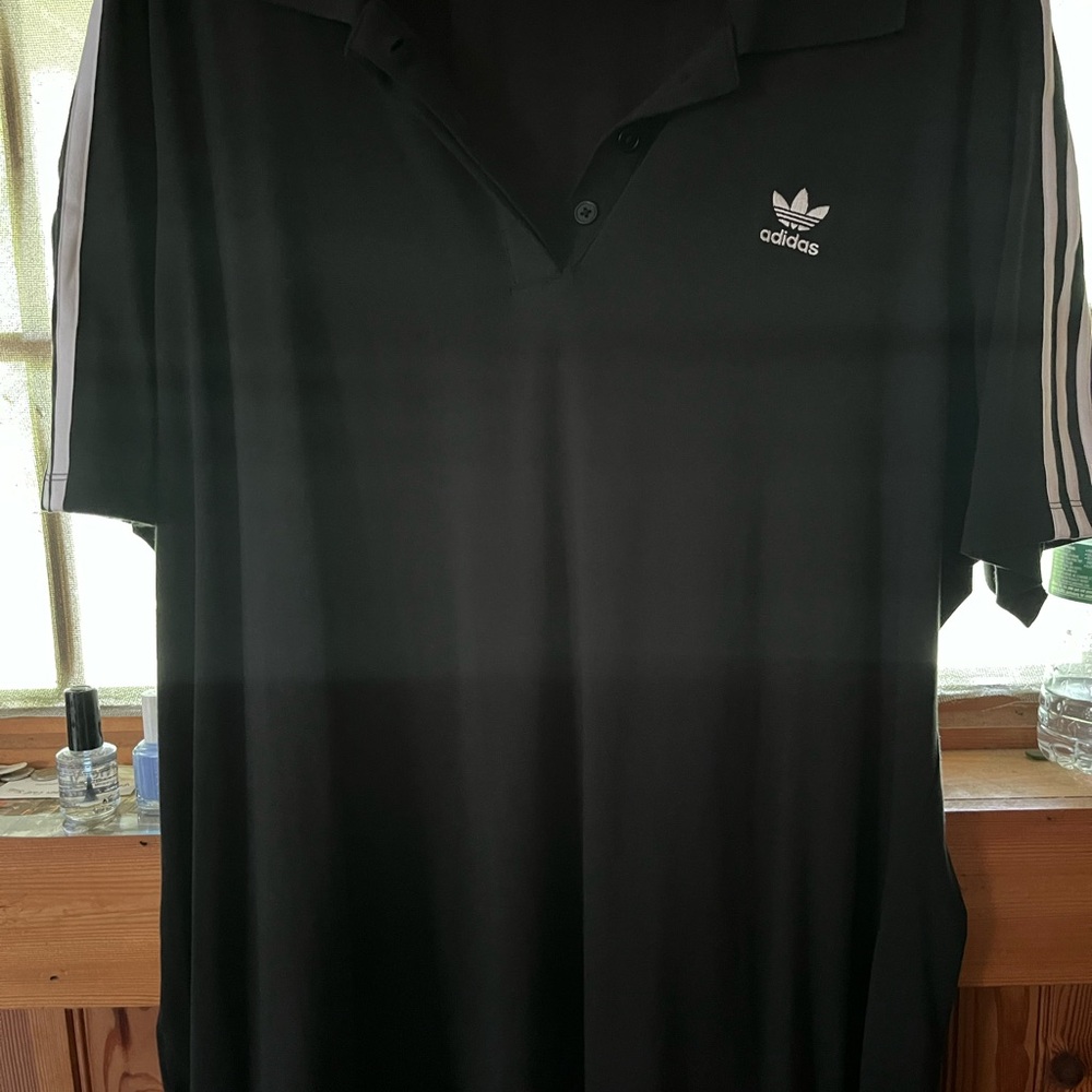 Adidas Black Mini Dress with White Stripes